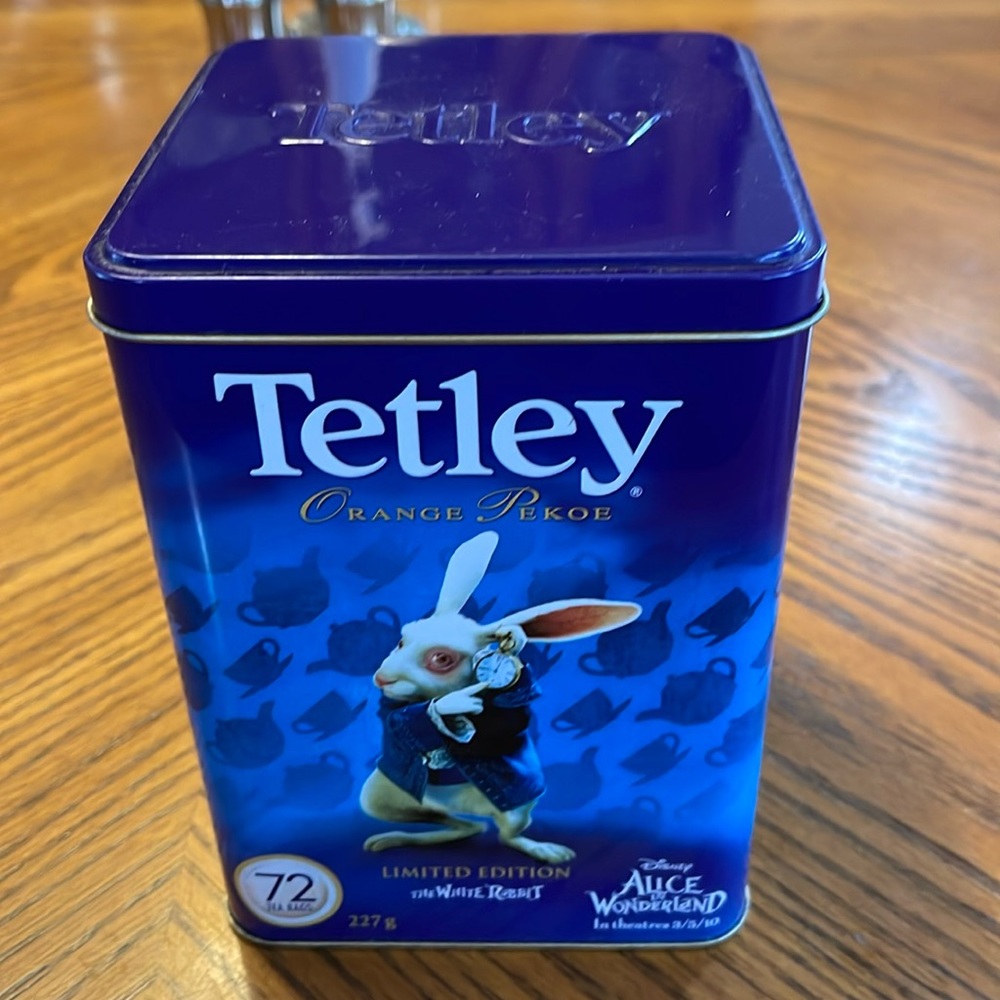 Limited Edition Collectors Tetley Tea Tin featuring The White Rabbit